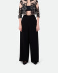 Crepe wide leg pants