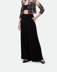 Crepe wide leg pants