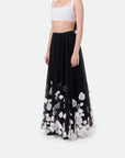 Oyster embroidered swing skirt